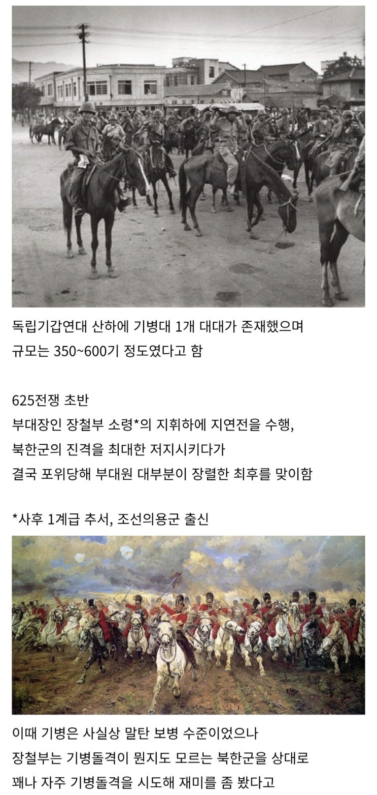  6.25전쟁 당시 한국군 기병대의 활약