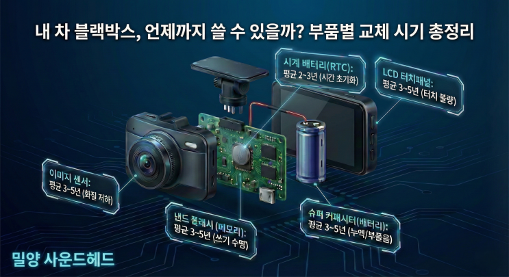  [정보] 내 차 블랙박스, 언제까지 쓸 수 있을까? 부품별 교체 시기 총정리 [밀양 사운드헤드]