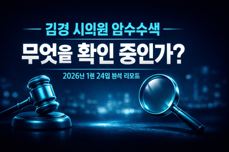  김경 시의원 압수수색, 무엇을 확인 중인가?