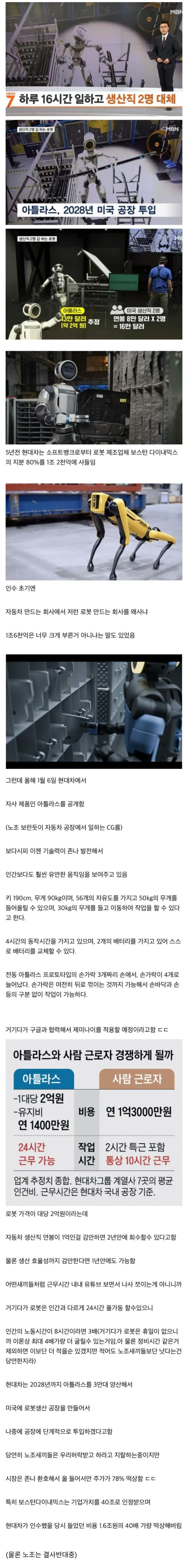  현대 아틀라스 로봇, 생산직 2명 대체
