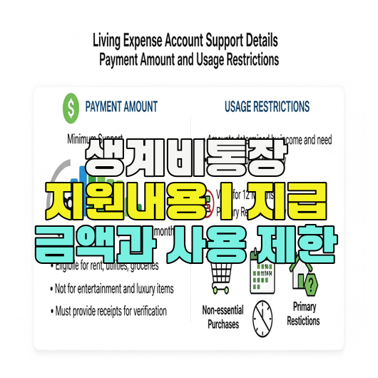  생계비통장 지원내용｜지급 금액과 사용 제한