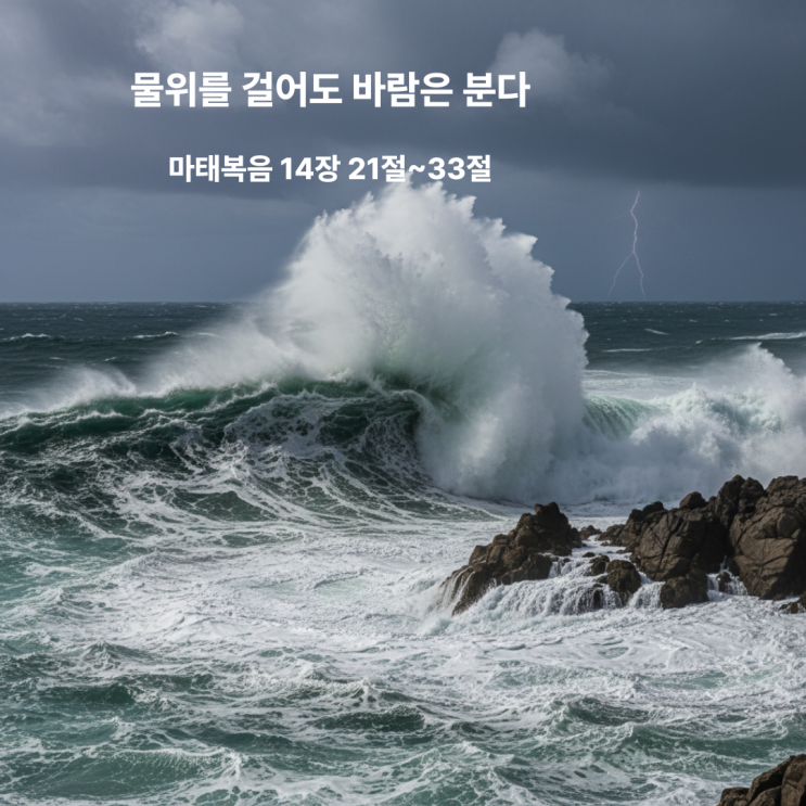  물위를 걸어도 바람은 분다 마태복음 14장 21절~33절