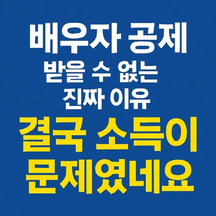  배우자 공제 받을 수 없는 진짜 이유, 결국 소득이 문제였네요