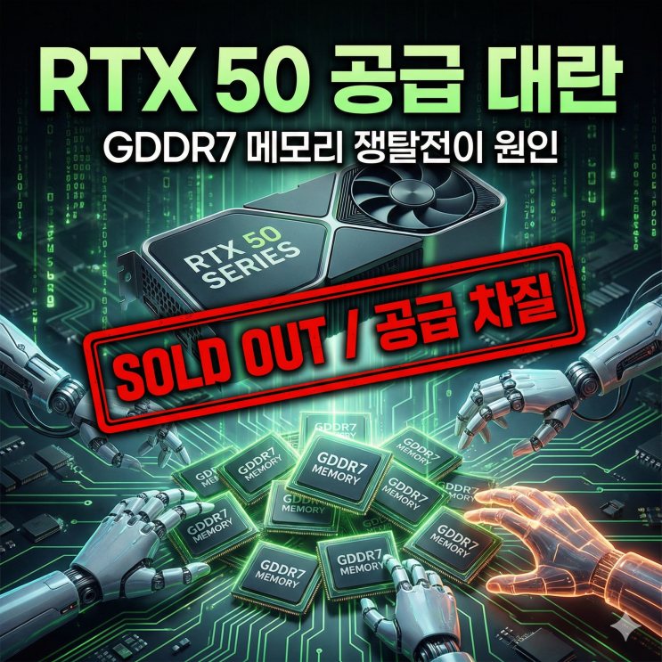  RTX 50 시리즈 공급 차질, GDDR7 메모리 수급난이 핵심 원인