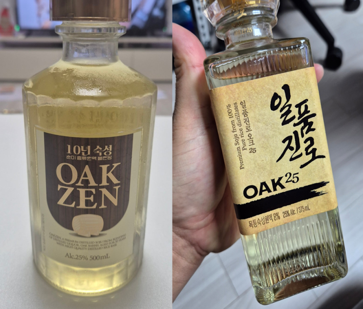  비교 리뷰! 오크젠소주 대신 오늘은 [일품진로오크25]