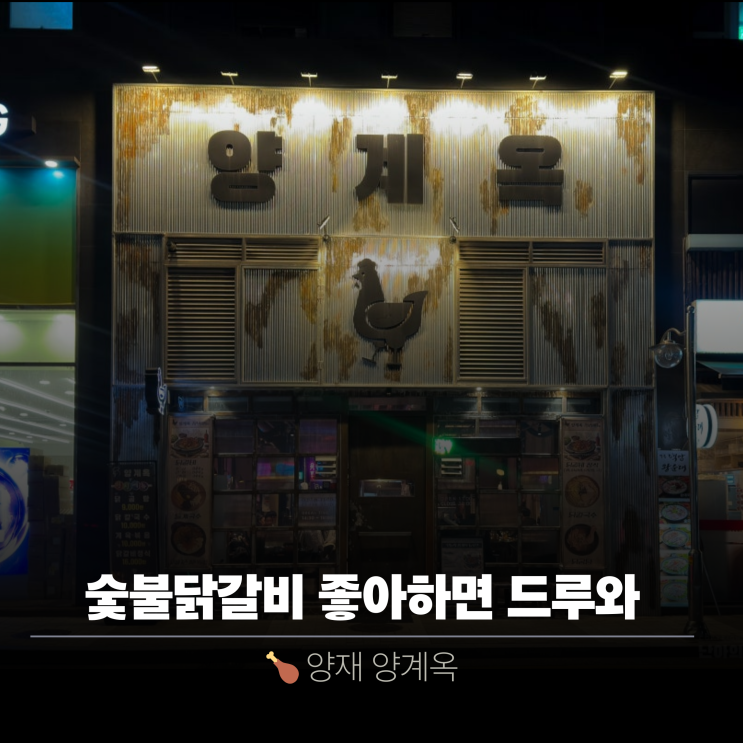  양재역 맛집 고기집 숯불 닭갈비 양계옥
