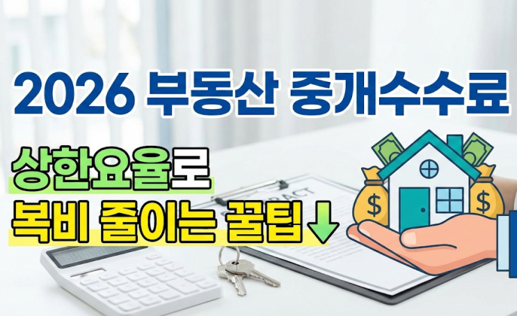  2026 부동산 중개 수수료 상한 요율로 복비 줄이는 꿀팁