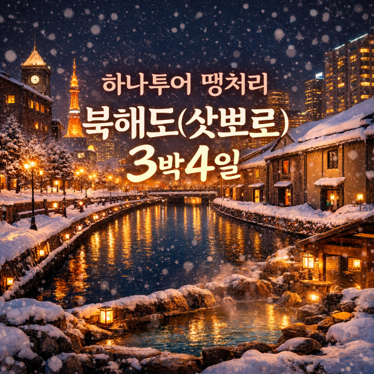  하나투어 땡처리 북해도 여행 긴급 모객! 2월 마지막 삿뽀로 패키지 3박 4일