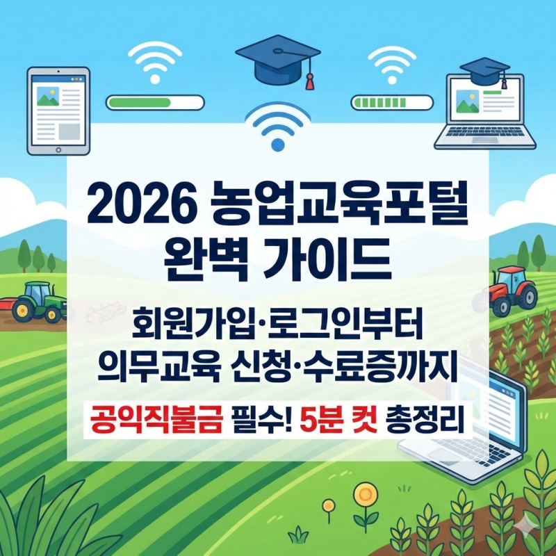 2026 농업교육포털 회원가입 로그인 방법부터 의무교육 신청과 수료증 발급까지 총정리 (feat. ....