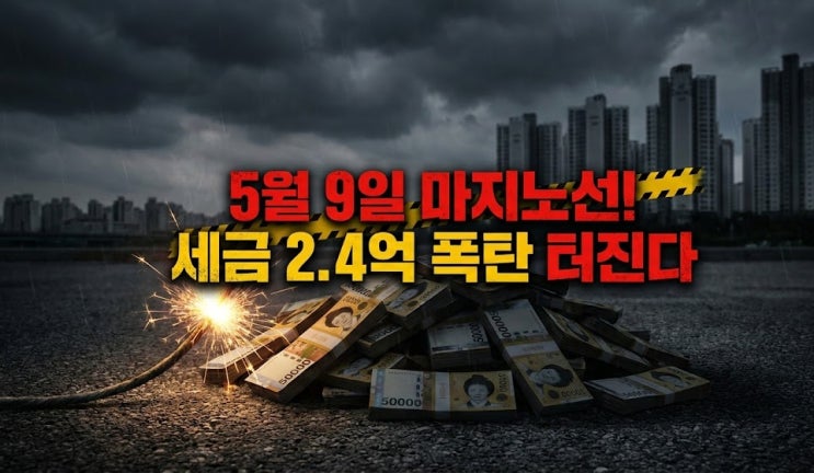  2주택자 10억 차익, 5월 9일 이후 세금 2.41억 더 낸다 (시뮬레이션)