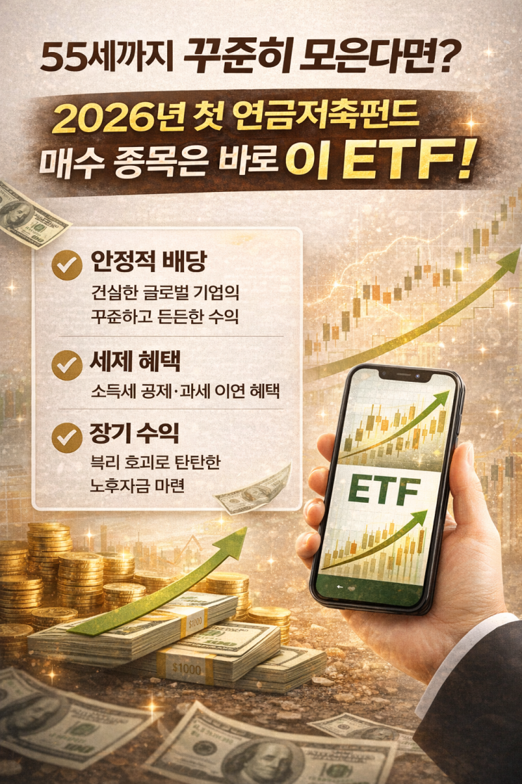  “55세까지 꾸준히 모은다면?” 2026년 첫 연금저축펀드 매수 종목은 바로 이 ETF!