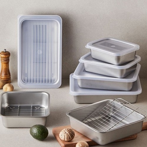 알텐바흐 국산 스텐 밧드, 직사각·정사각 + 뚜껑 구성 (5% 할인, 37,000원)