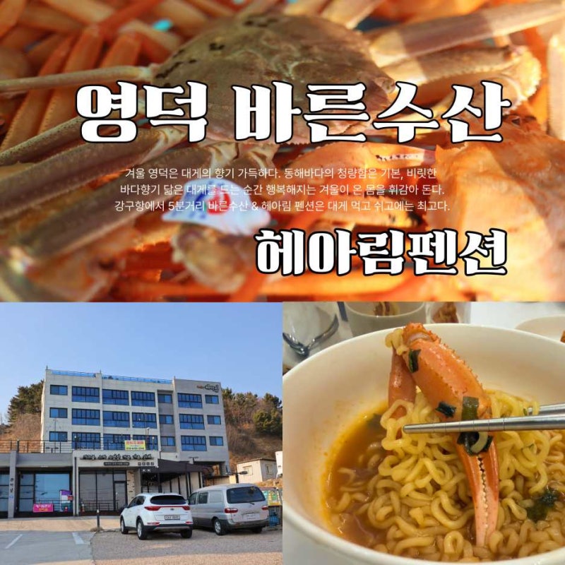 영덕 대게 포장·택배 추천! 바른수산 대게와 헤아림펜션 숙박 후기 영덕 바다뷰 대게맛집