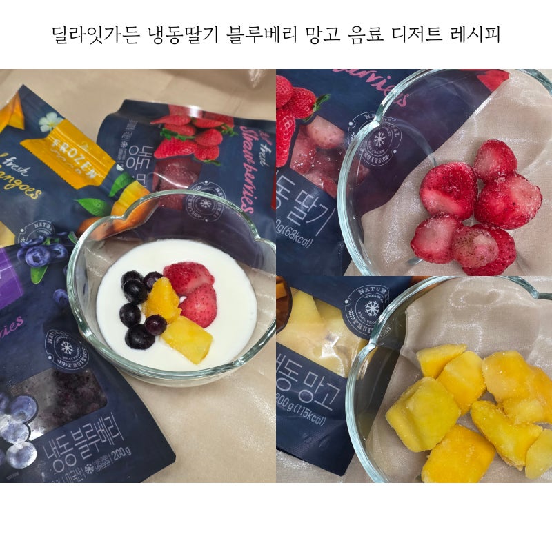 딜라잇가든 냉동딸기 블루베리 망고 음료 디저트 레시피