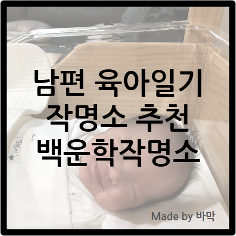  남편 육아일기 작명소 추천 백운학작명소