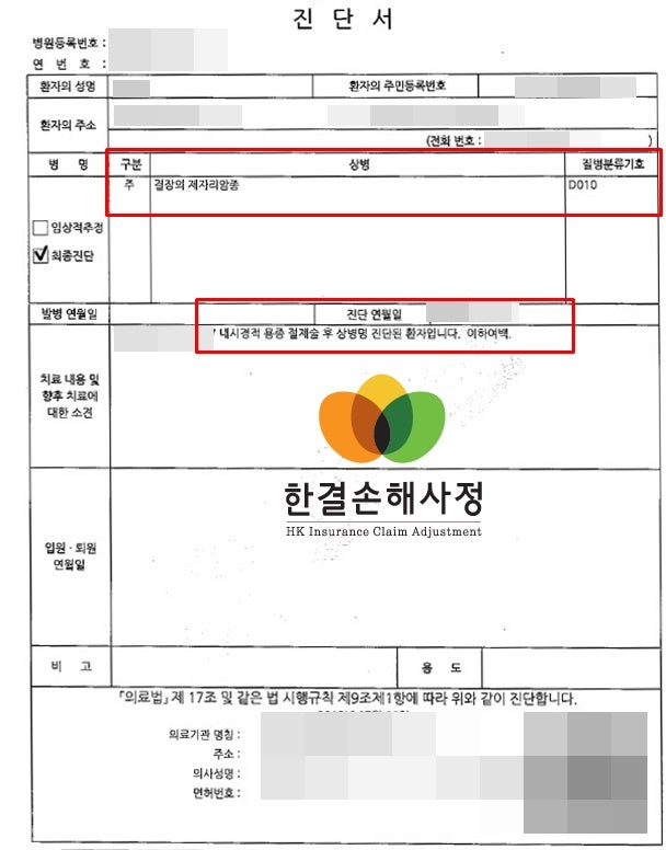 결장의 제자리암종 D01.0 암으로 진행한 사례들