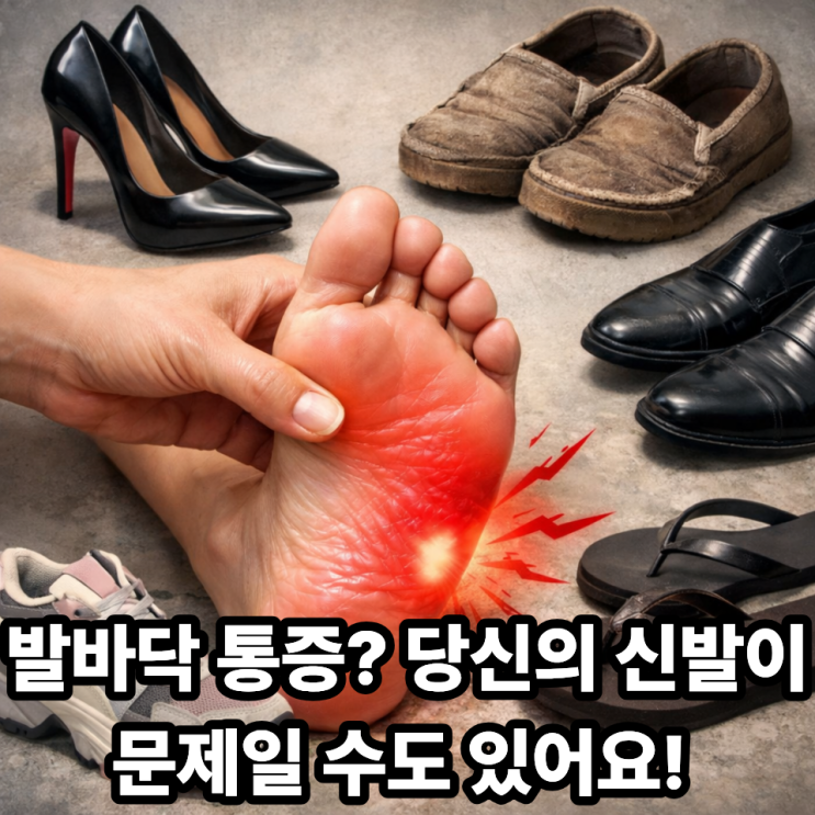   발바닥 통증을 악화시키는 신발 특징 TOP5