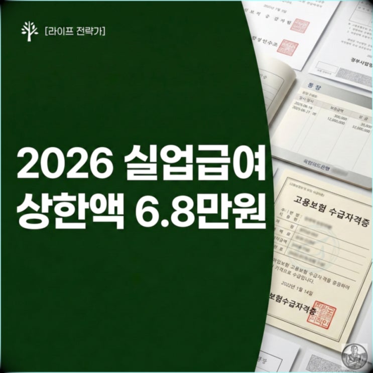  2026 실업급여 상한액 6.8만원 인상! 월 204만원 받는 조건