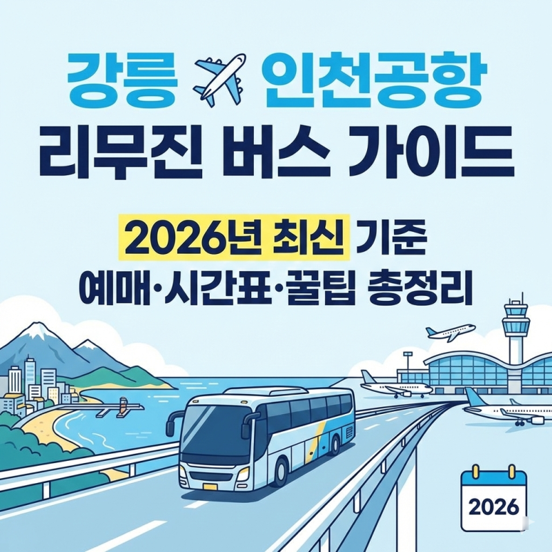 강릉 인천공항 리무진 버스 시간표 및 예매, 예약 방법 요금 알아보기 (2026년 최신기준)