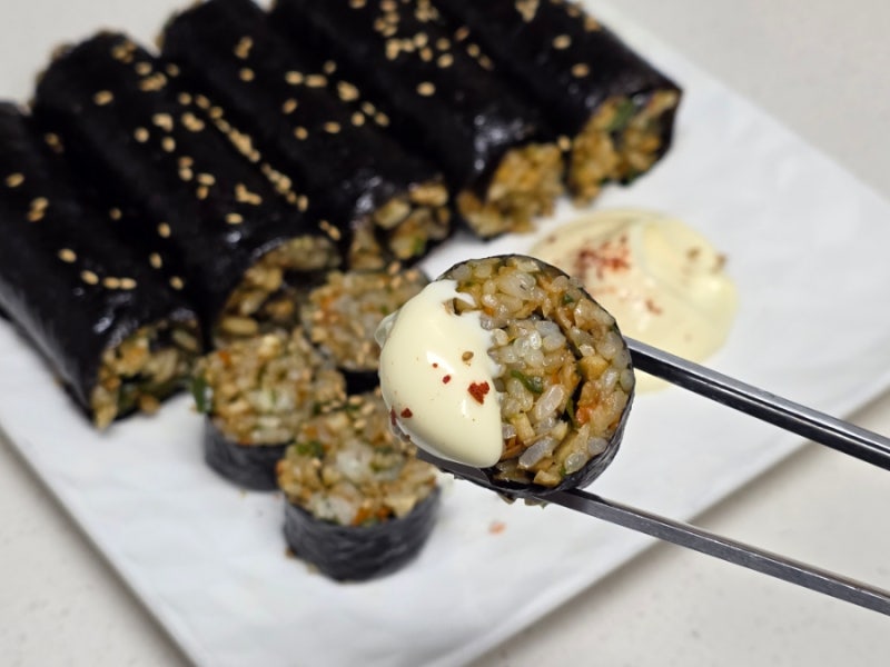 진주 땡초김밥 황금레시피 청양고추김밥 스팸땡초김밥 만들기