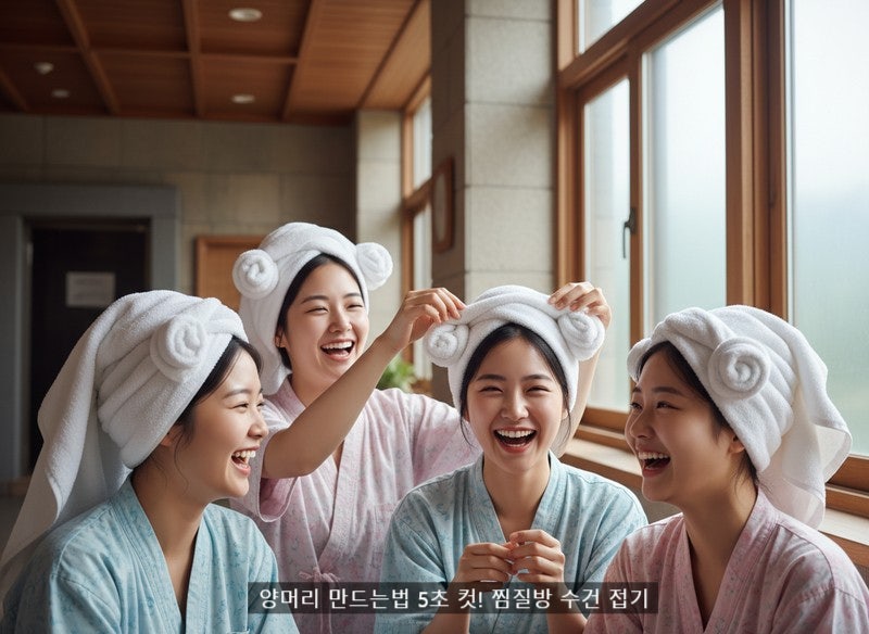 양머리 만드는법 5초 컷! 찜질방 수건 접기