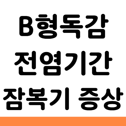  B형독감 전염 기간 잠복기 증상