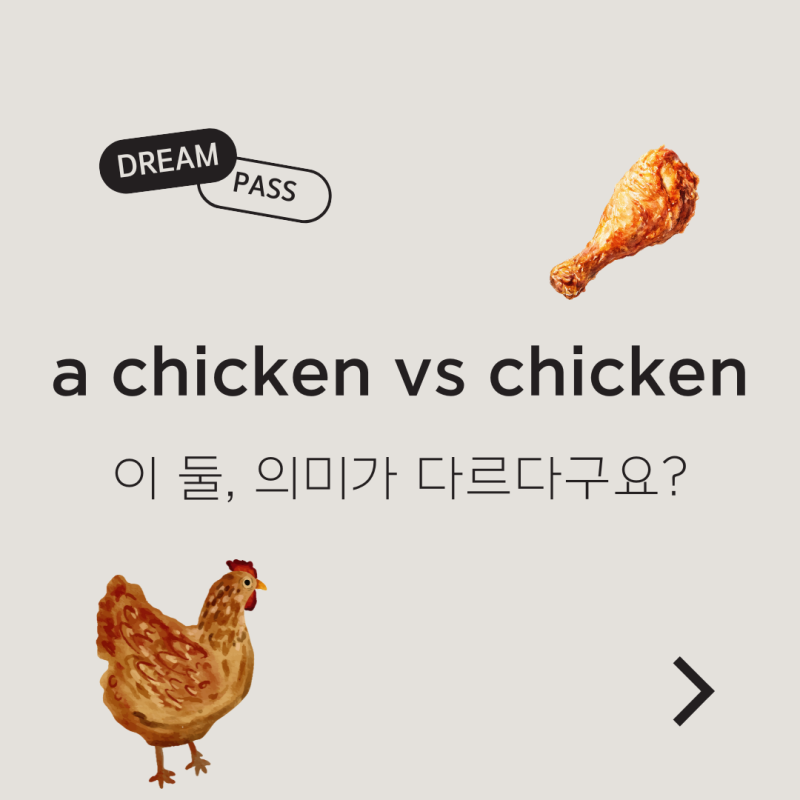 a chicken 과 chicken의 차이 | 문맥에 따라 닭을 영어로 알맞게 표현하기