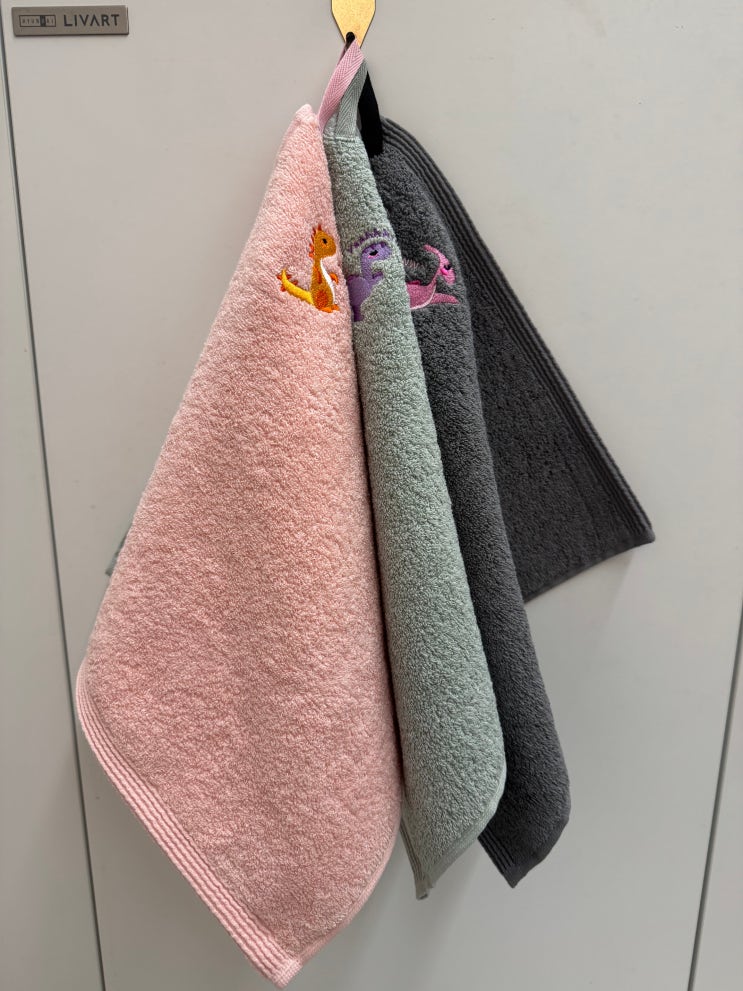  [송월타월store] 어린이집 유치원 고리수건 주방수건 추천, 공룡핸드타올