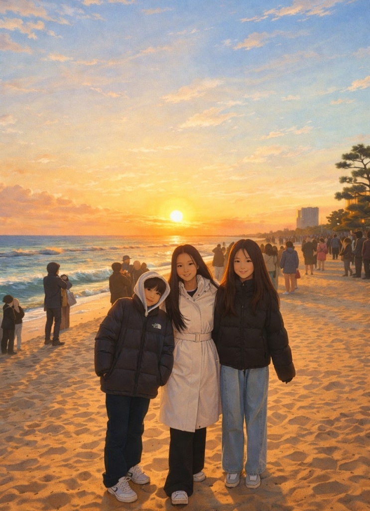  2026년 1월 1일 강릉여행 강문해변 해돋이, 말랑곳간, 만동제과, 건도리 횟집