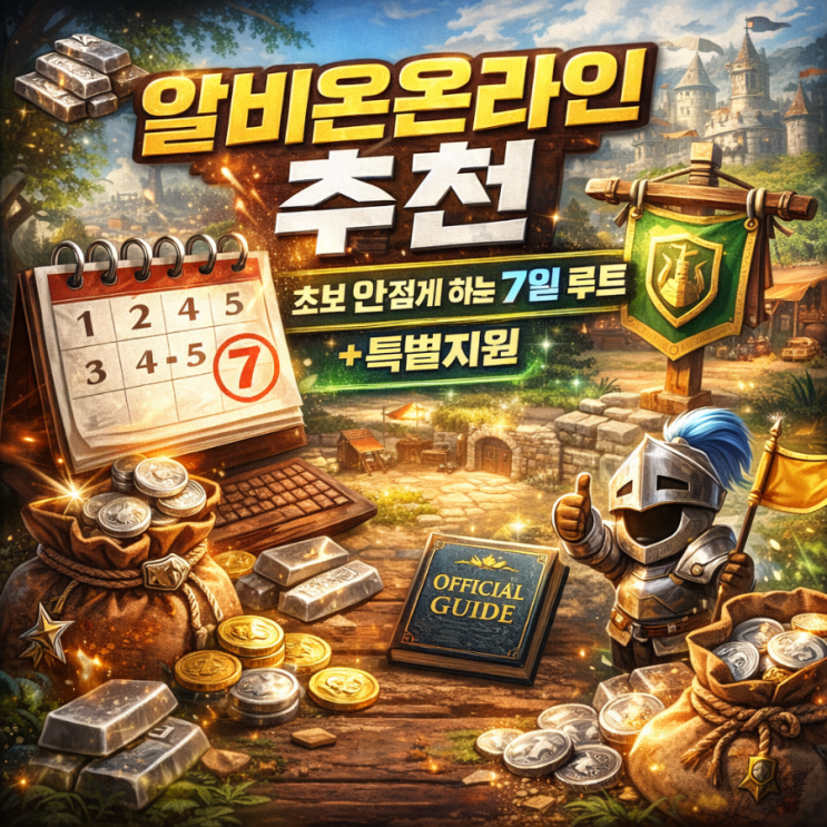  알비온온라인 추천 및 초보 안접게하는 7일루트+ 상몬의 특별지원