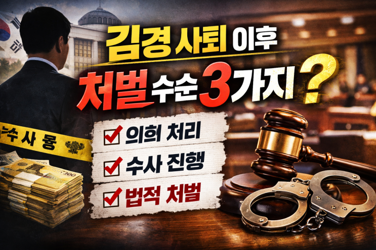  김경 사퇴 이후, 처벌 수순 3가지?