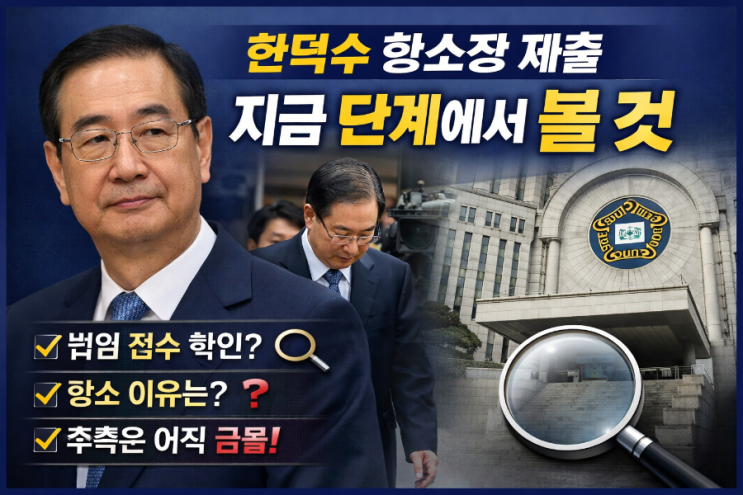  한덕수 항소장 제출, 지금 단계에서 볼 것