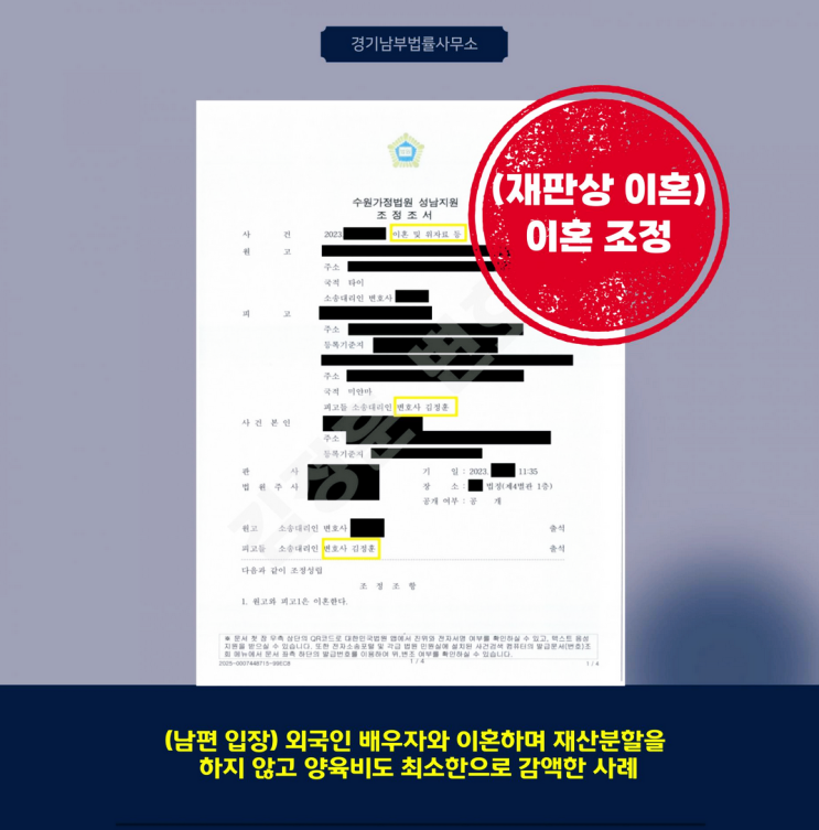  외국인 배우자와 이혼, 현지 물가 반영한 최소 수준 양육비 이끈 수원이혼전문변호사 사례