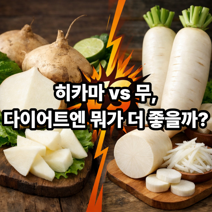  히카마 vs 무｜다이어트에 더 좋은 채소는? 칼로리·식이섬유·포만감 비교