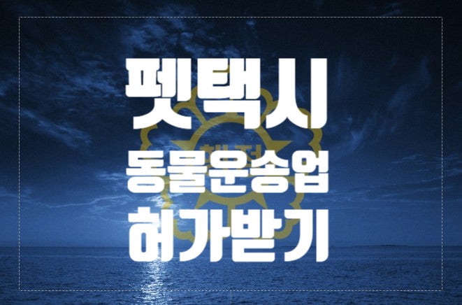  펫택시, 동물운송업 허가 받아야 합니다.