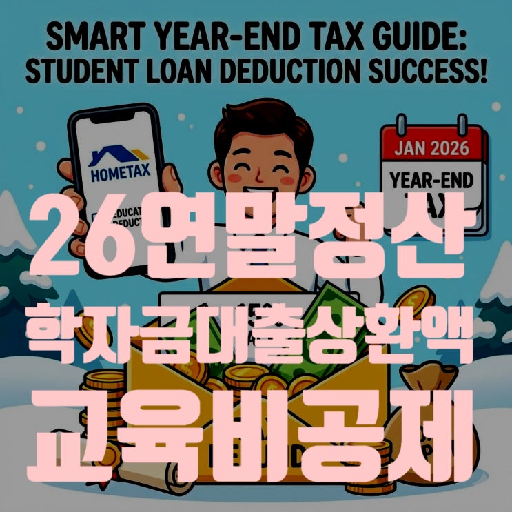  2026 연말정산 학자금 대출 상환액 교육비 공제 총정리 (대상, 계산, 홈택스 신청)