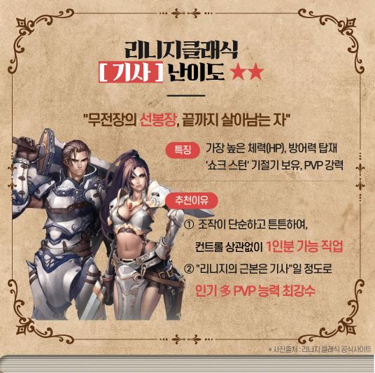  리니지 클래식 직업 추천 및 플레이 성향
