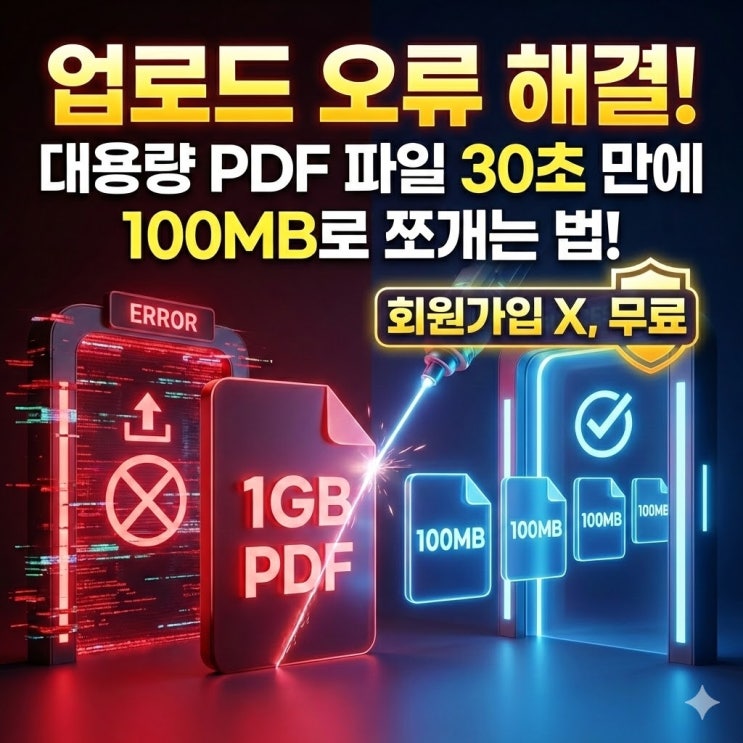  제미나이 대용량 파일 PDF 업로드 실패시 분할로 올리는 방법