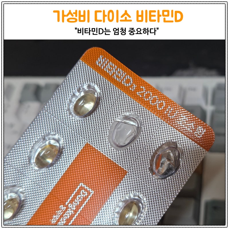 다이소 비타민D 2000IU 후기 비타민D3가 엄청 좋은 거였어?