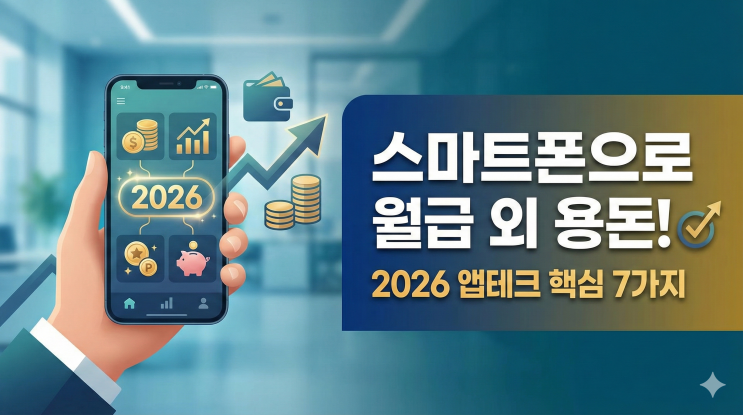  앱테크 완전정복, 2026년 스마트폰으로 월 용돈 만드는 직장인 부수입 전략 7가지