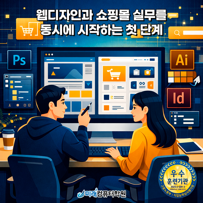  부산 웹디자인 실무부터 쇼핑몰관리까지 국비지원으로 배우는 포토샵·일러스트 취업과정
