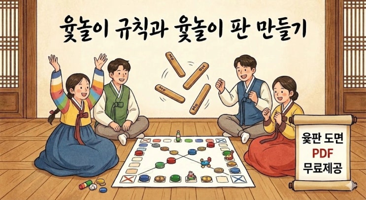  윷놀이 규칙 및 윷놀이 판, 윷놀이 말, 윷가락 제작 방법