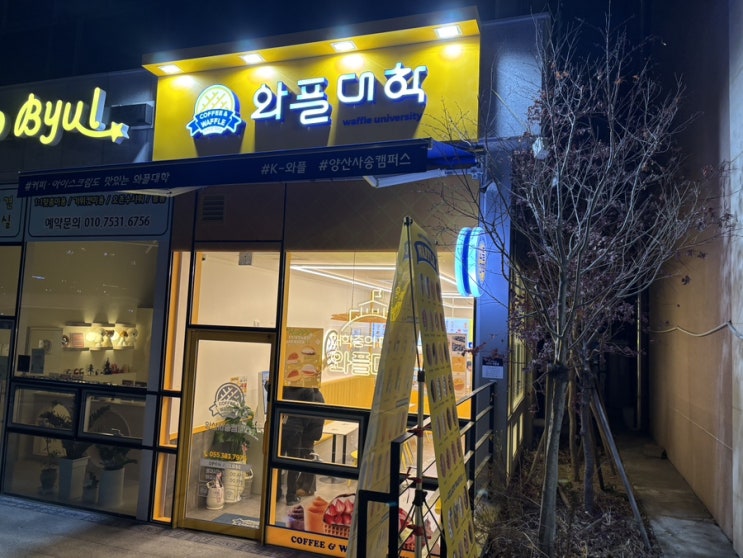  사송맛집 와플대학 양산사송캠퍼스 사송신상맛집(내돈내산)