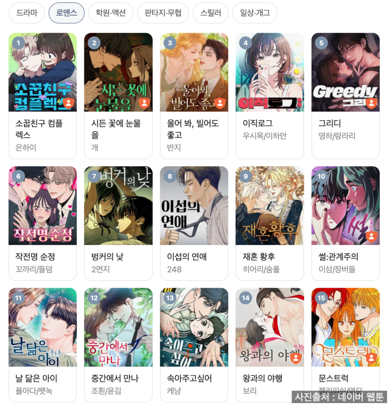 그림체 이쁜 네이버 로맨스 웹툰 추천울어봐빌어도좋고, 미연