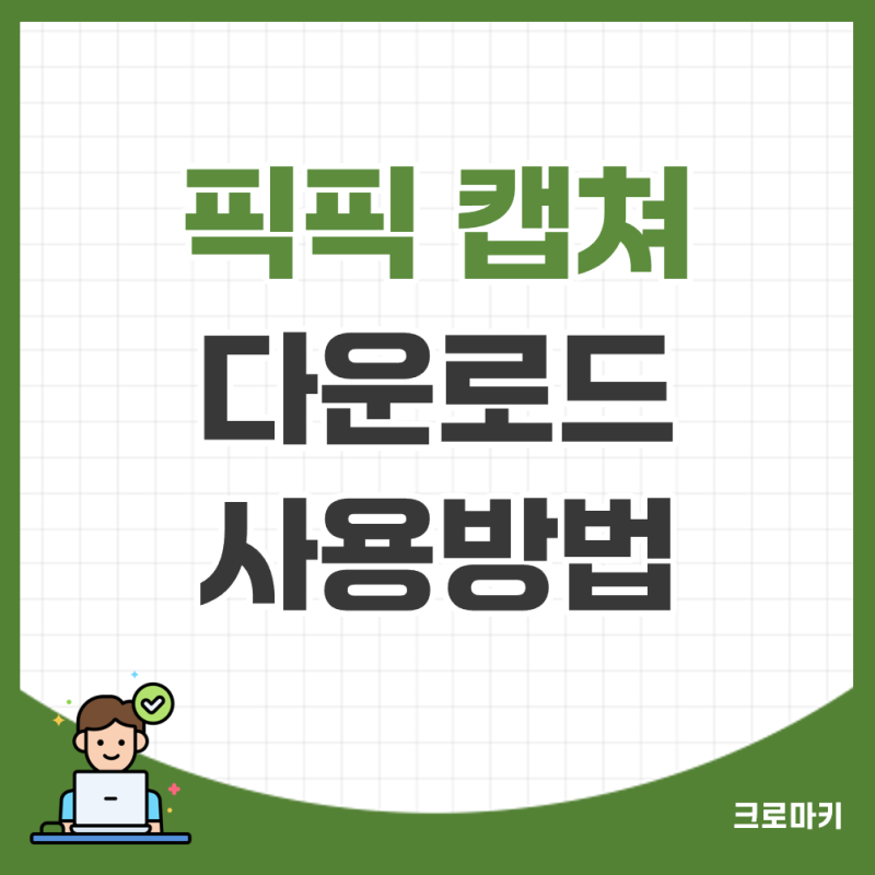 픽픽 캡쳐 프로그램 무료 다운로드, 사용방법!