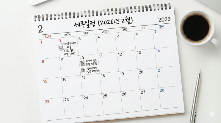  [제월 세무회계] 2026년 2월 세무일정