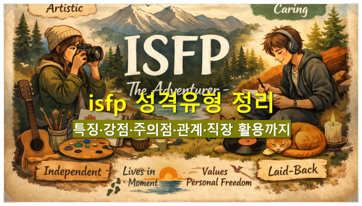 ISFP 성격유형 정리 : 특징·강점·주의점·관계·직장 활용까지