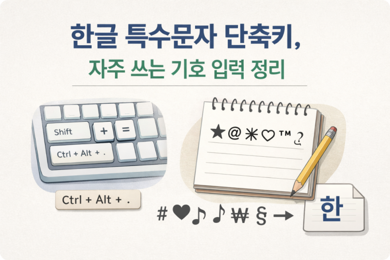 한글 특수문자 단축키, 자주 쓰는 기호 입력 정리