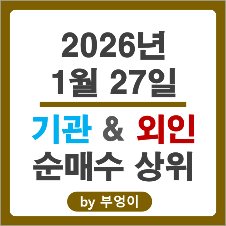 기관 외국인 제일 많이 순매수 순매도한 종목은?