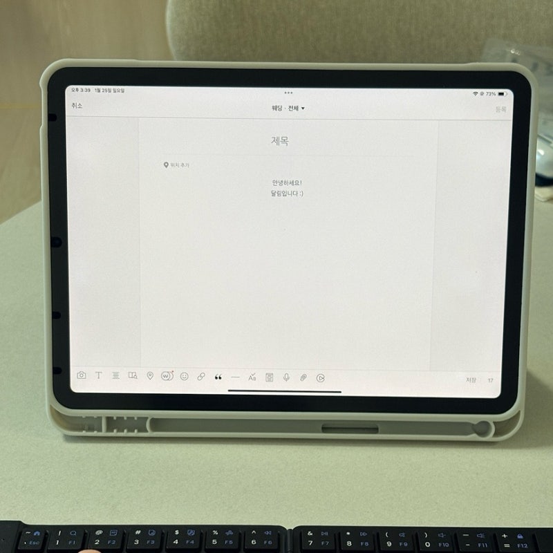 신지모루 아이패드 케이스 웜그레이 내돈내산 후기